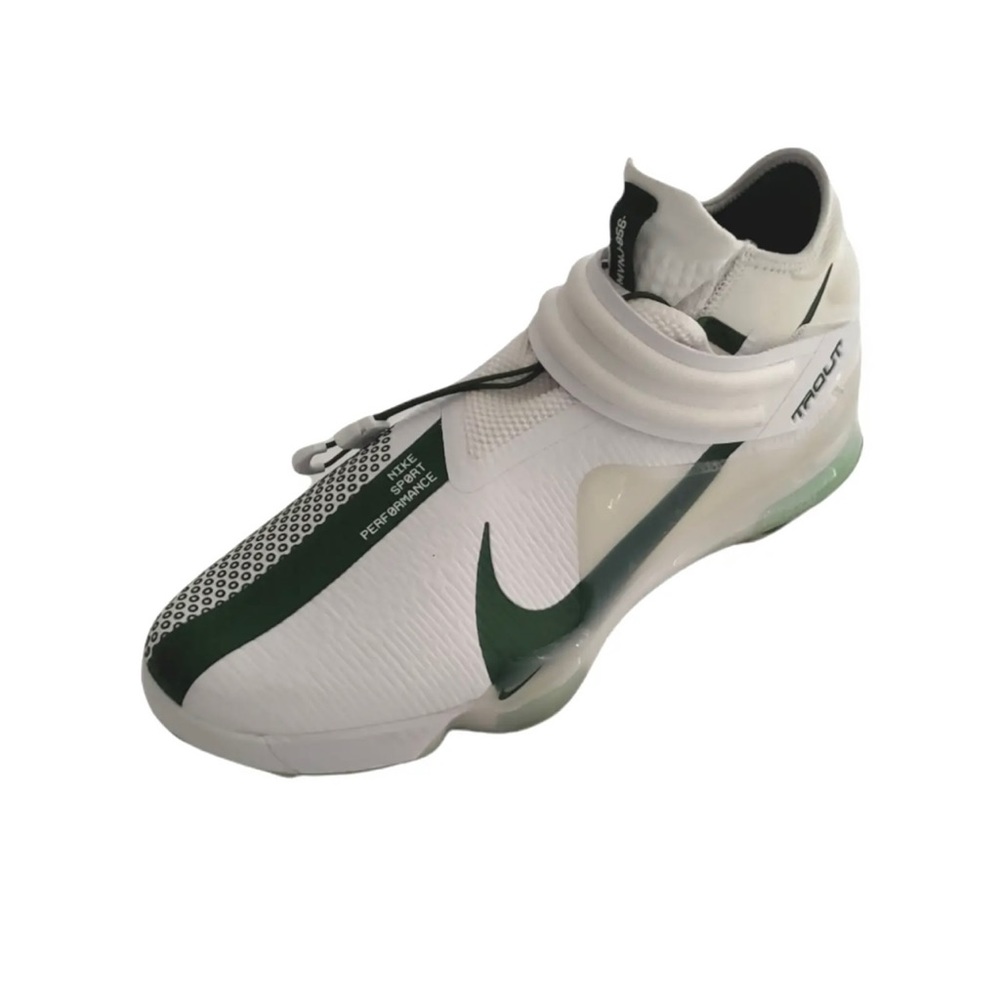 Nike Men's Force Zoom Trout 7 Pro Mid Baseball Cleats White/Forest Green Size 14 - Picture 2 of 11